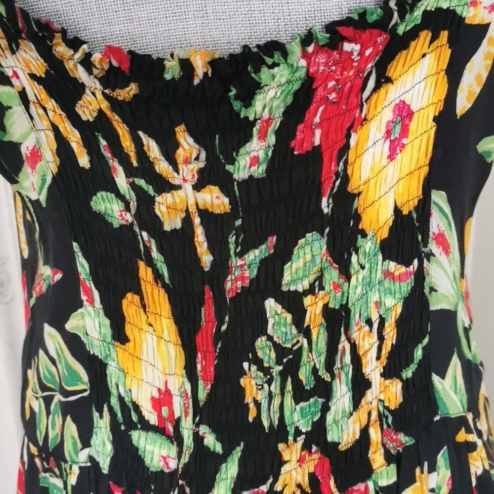 Vintage 70s/80s Meico Hawaiian tropical maxi dress with pockets. Size 14. - Picture 6 of 9